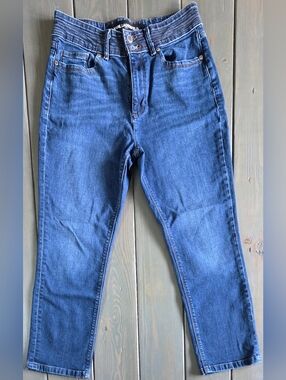 Karl Lagerfeld Paris Straight Leg Jeans Blue Stretch Denim Size 8